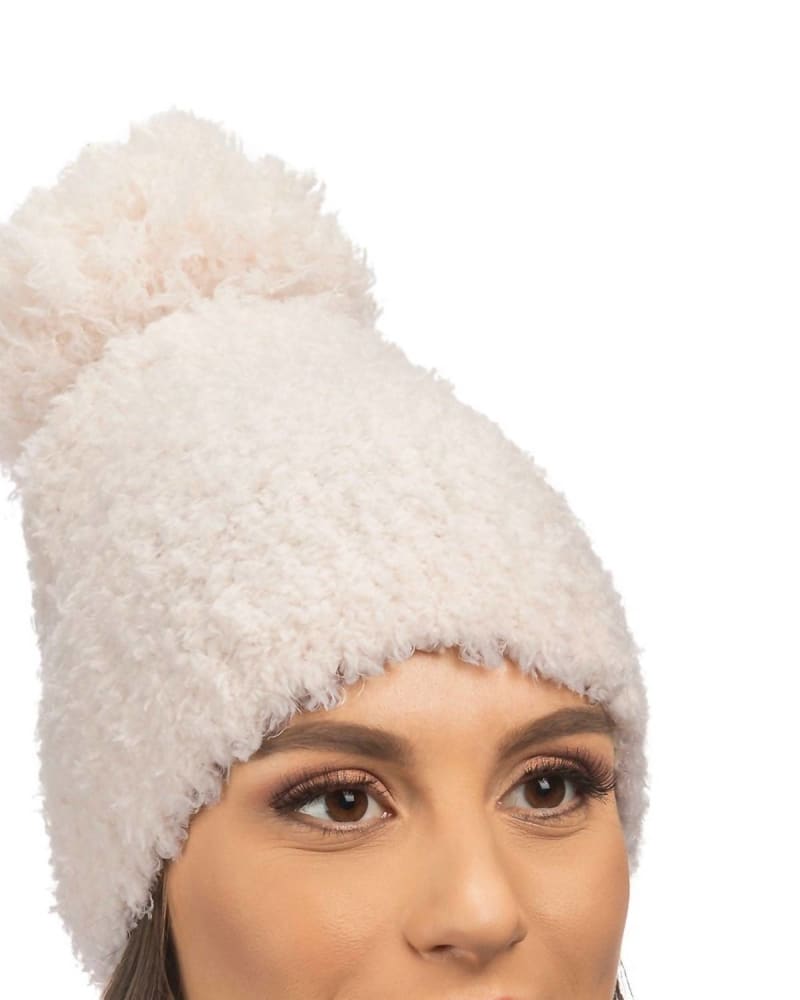 Front of a model wearing a size one-size-fits-all Snow Drift Beanie In White Traditional in White Traditional by Lemon. | dia_product_style_image_id:355290
